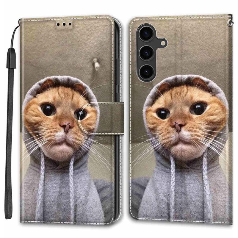 Housse Samsung Galaxy S24 5G Yo Cat avec Lanière