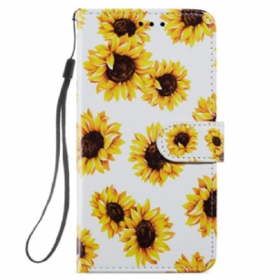 Housse Samsung Galaxy S245G Tournesols à Lanière