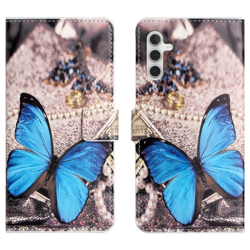 HousseSamsung Galaxy S24 5G Papillon Bleu