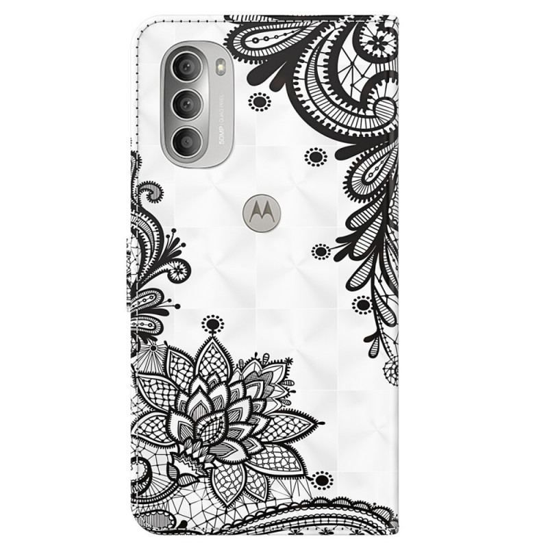 Housse Moto G51 5G Chic Dentelle