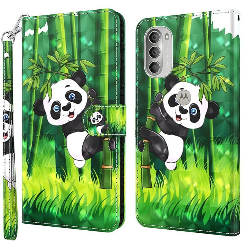 Housse Moto G51 5G Panda et Bambou