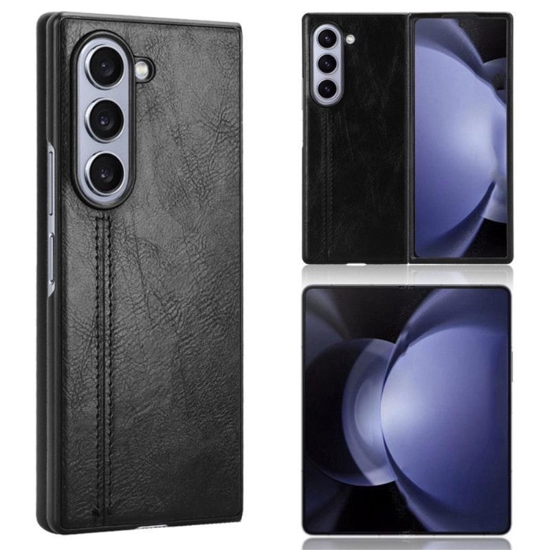 Coque Samsung Galaxy Z Fold 6 Simili Cuir Couture