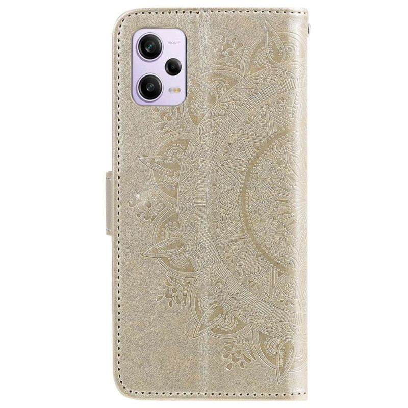 Housse Xiaomi Redmi Note 12 Pro/Poco X5 Pro 5G Mandala Soleil avec Lanière