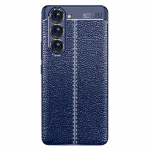 Coque Samsung Galaxy S23 5G Effet Cuir Litchi Double Line