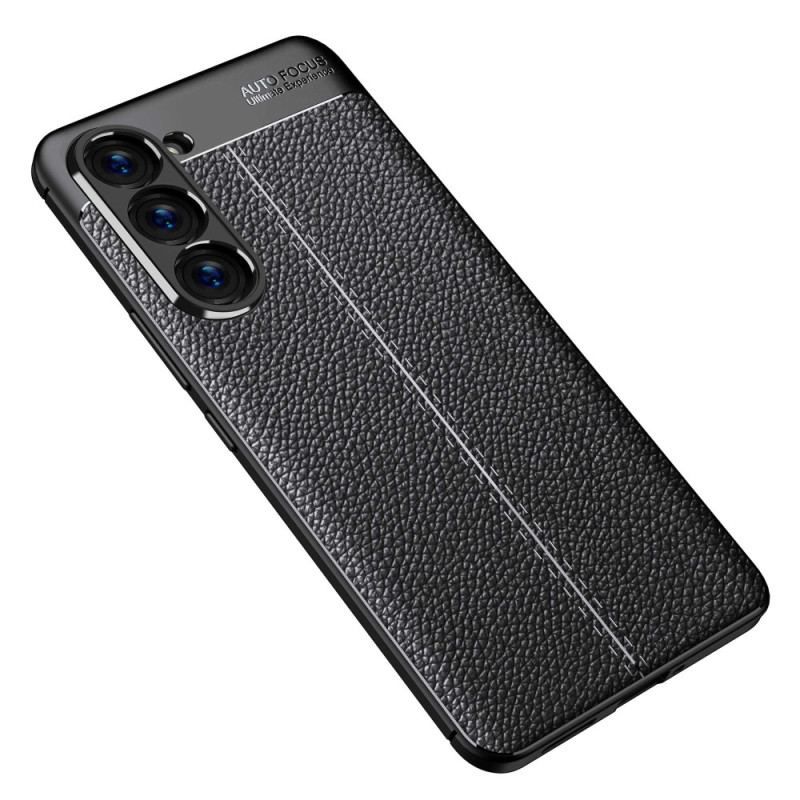 Coque Samsung Galaxy S23 5G Effet Cuir Litchi Double Line