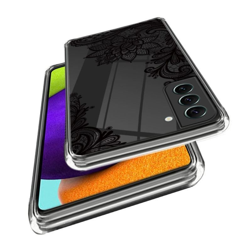 Coque Samsung Galaxy S23 5G Transparente Dentelle Noire