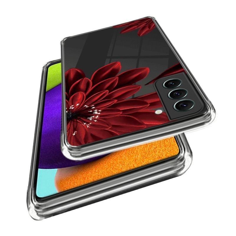 Coque Samsung Galaxy S23 5G Transparente Fleur Rouge