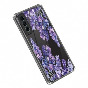 Coque Samsung Galaxy S23 5G Transparente Fleurs Violettes