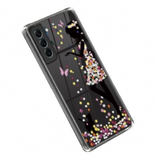 Coque Samsung Galaxy S23 5G Transparente Jeune Fille Fleurie