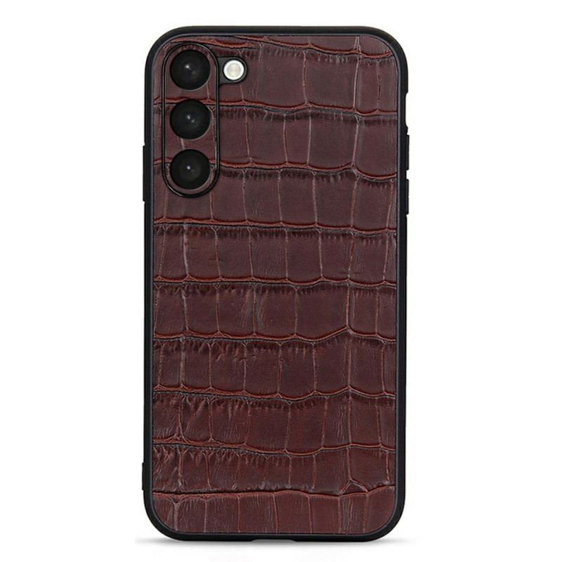 Coque Samsung Galaxy S23 5G Véritable Cuir Style Crocodile