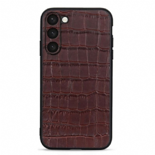 Coque Samsung Galaxy S23 5G Véritable Cuir Style Crocodile