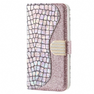 Housse Samsung Galaxy S23 5G Croco Diamants