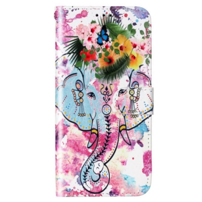 Housse Samsung Galaxy S23 5G Éléphant Tribal à Lanière