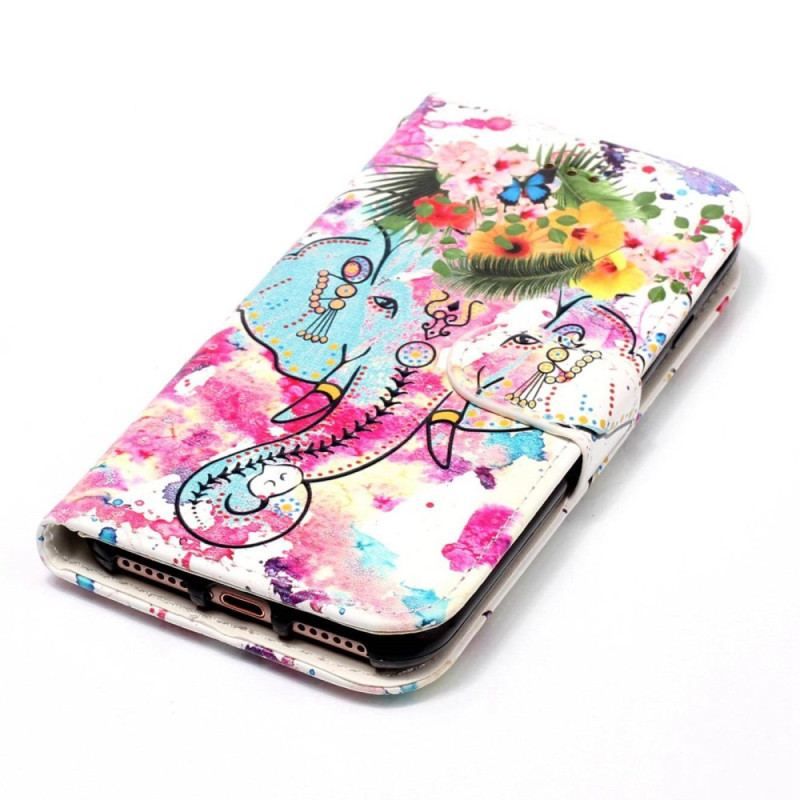 Housse Samsung Galaxy S23 5G Éléphant Tribal à Lanière