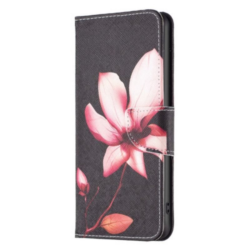 Housse Samsung Galaxy S23 5G Fleur sur Fond Noir