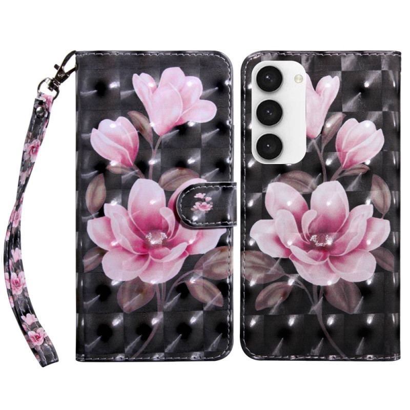 Housse Samsung Galaxy S23 5G Florale à Lanière