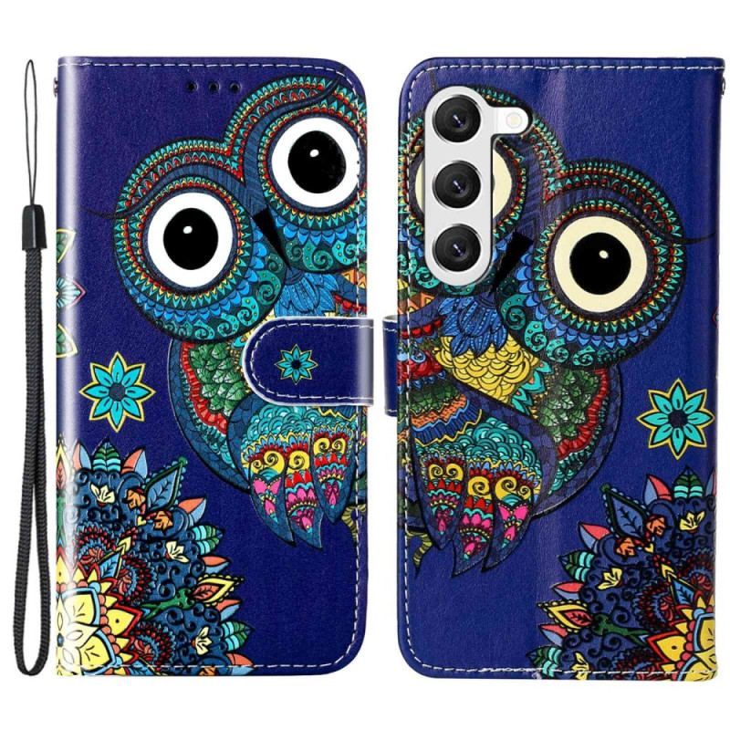 Housse Samsung Galaxy S23 5G Hibou à Lanière