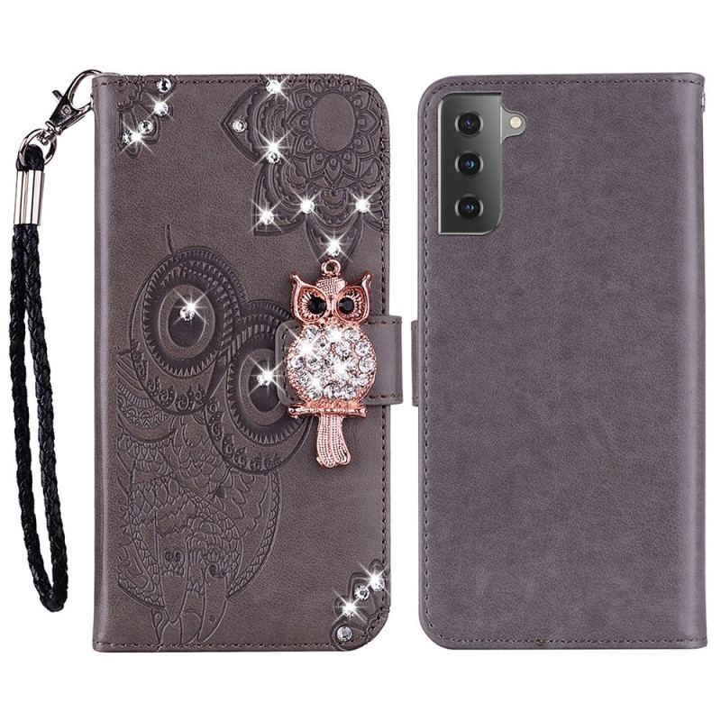 Housse Samsung Galaxy S23 5G Hibou Mandala et Breloque