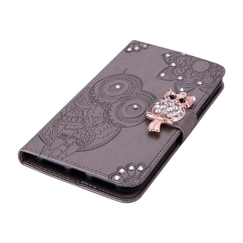 Housse Samsung Galaxy S23 5G Hibou Mandala et Breloque