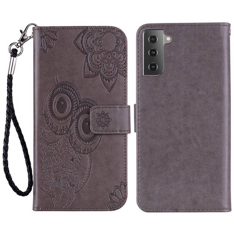 Housse Samsung Galaxy S23 5G Hibou Mandala et Lanière