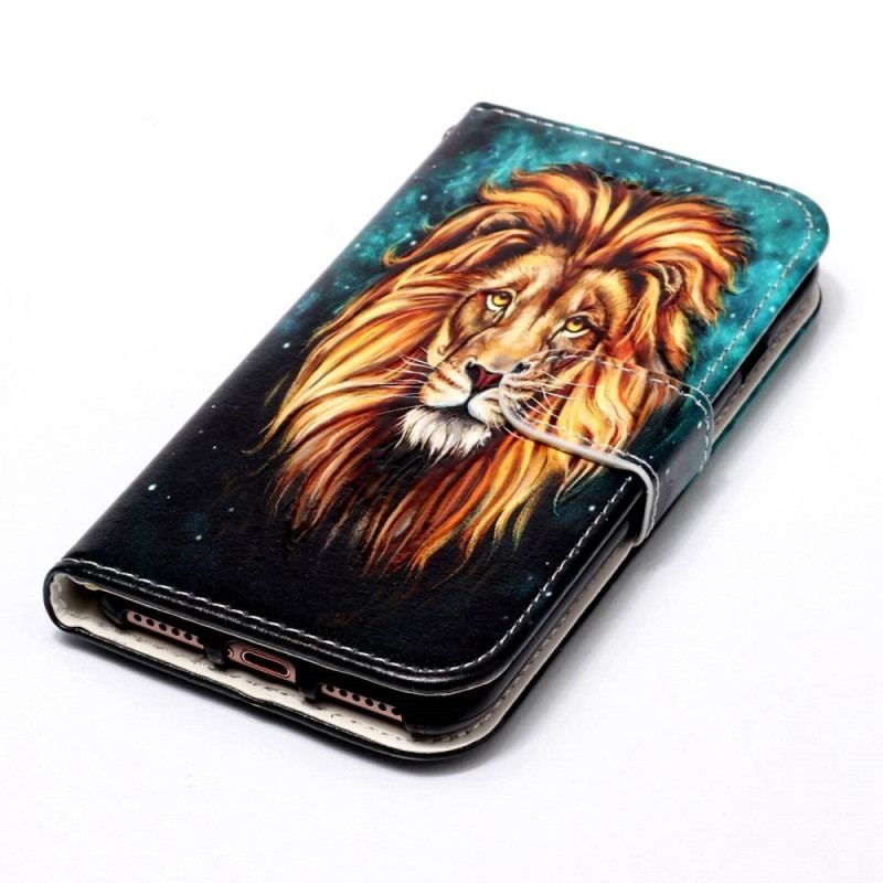 Housse Samsung Galaxy S23 5G Lion à Lanière