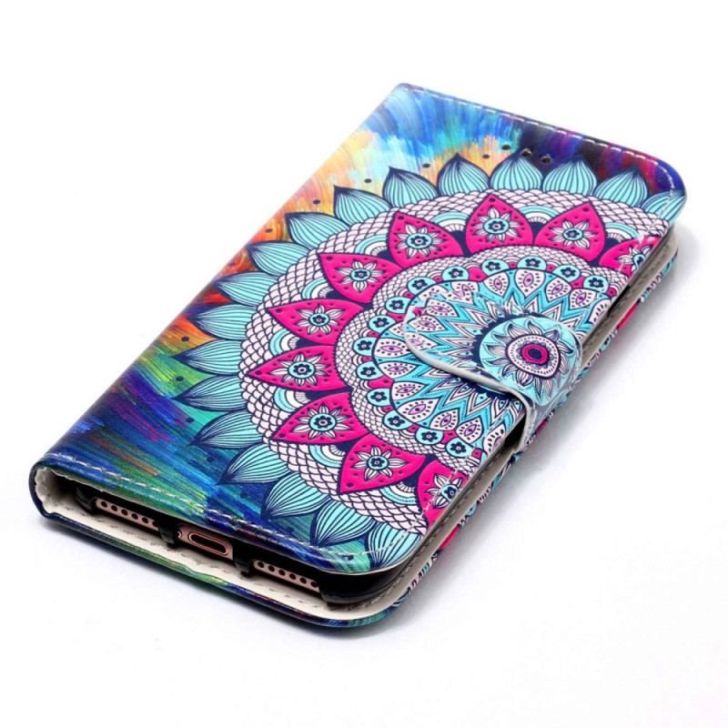 Housse Samsung Galaxy S23 5G Mandala Coloré à Lanière