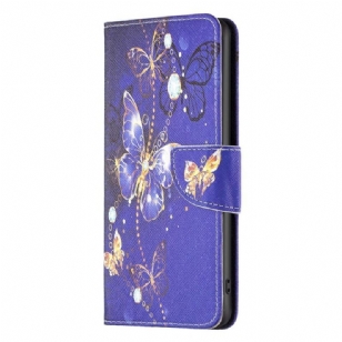 Housse Samsung Galaxy S23 5G Papillons Dorés