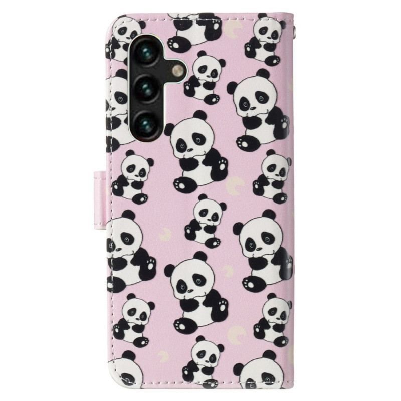 Housse Samsung Galaxy S23 5G Petits Pandas à Lanière