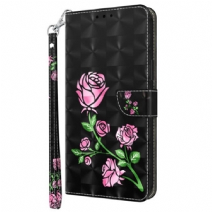 Housse Samsung Galaxy S23 5G Rose Graphique à Lanière