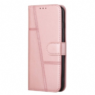 Housse Samsung Galaxy S23 5G Style Cuir Géométrique à Lanière