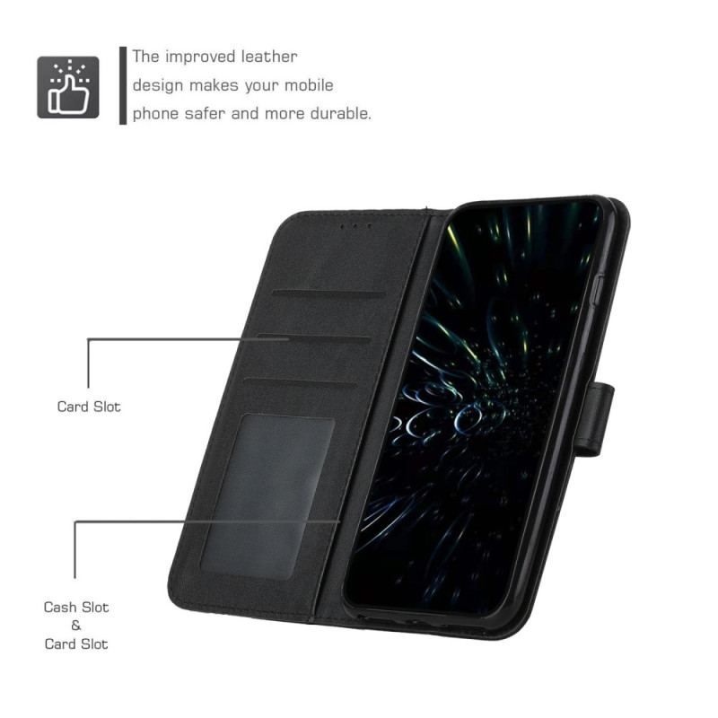 Housse Samsung Galaxy S23 5G Style Cuir Géométrique à Lanière