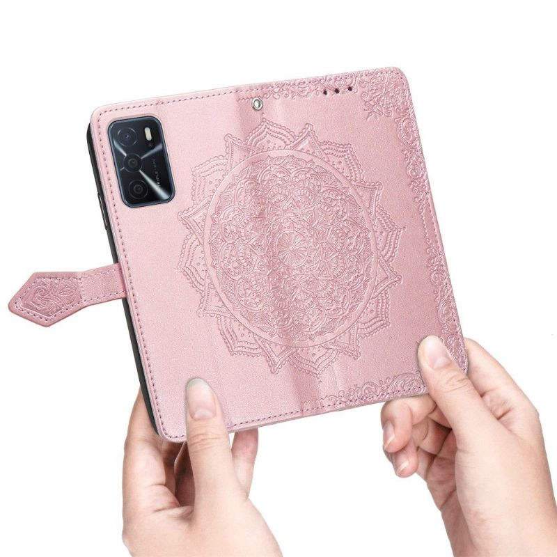 Housse Oppo A16 / A16s Mandala relief en simili cuir