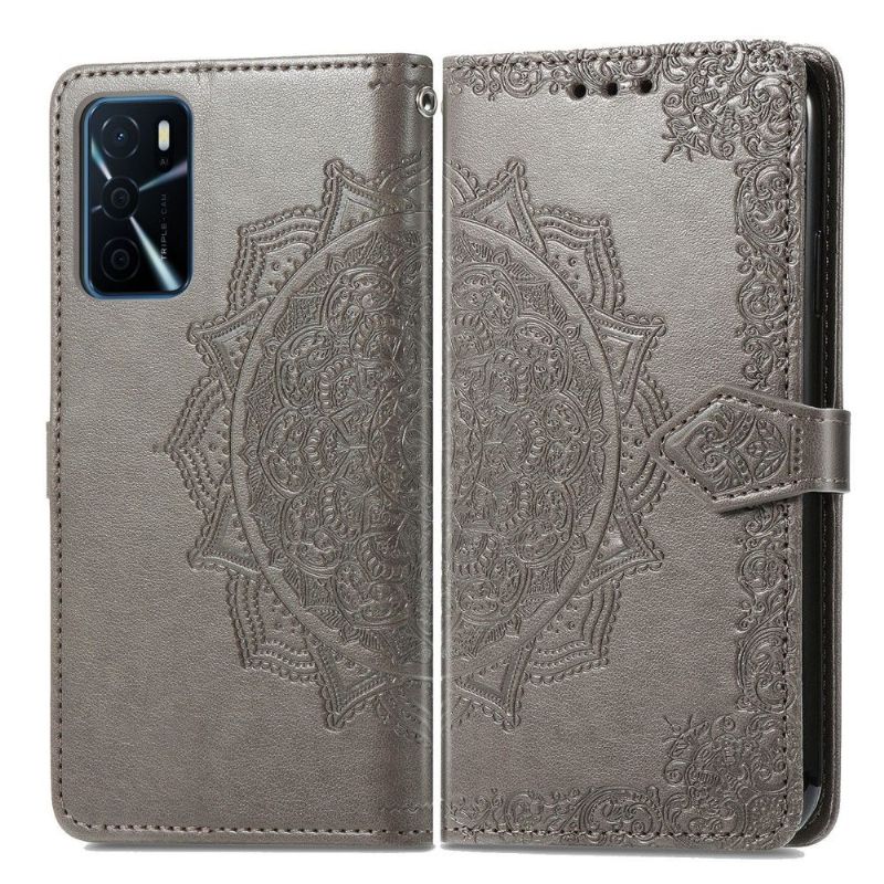 Housse Oppo A16 / A16s Mandala relief en simili cuir