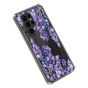 Coque Samsung Galaxy S23 Ultra 5G Transparente Fleurs Violettes