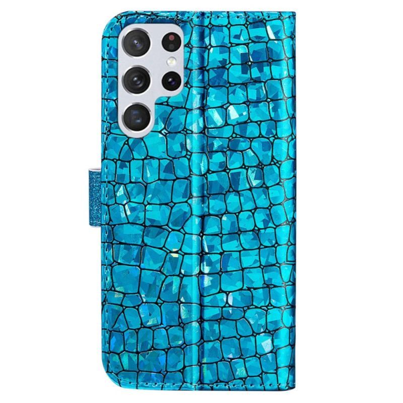 Housse Samsung Galaxy S23 Ultra 5G Croco Diamants