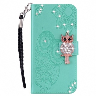 Housse Samsung Galaxy S23 Ultra 5G Hibou Mandala et Breloque