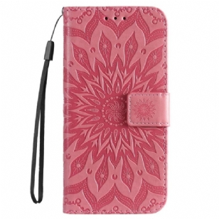 Housse Samsung Galaxy S23 Ultra 5G Mandala Soleil avec Lanière