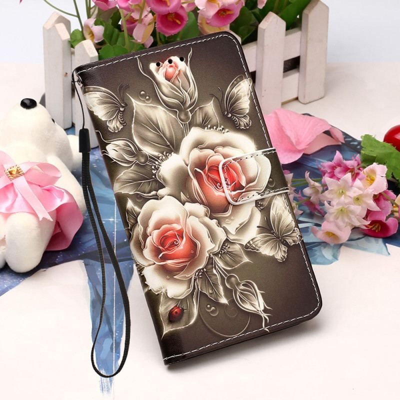 Housse Samsung Galaxy S23 Ultra 5G Roses Dorées