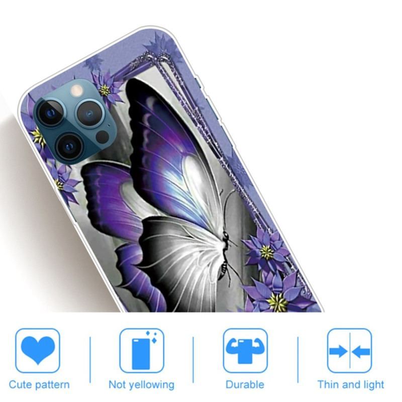 Coque iPhone 14 Pro Max Papillon Violet