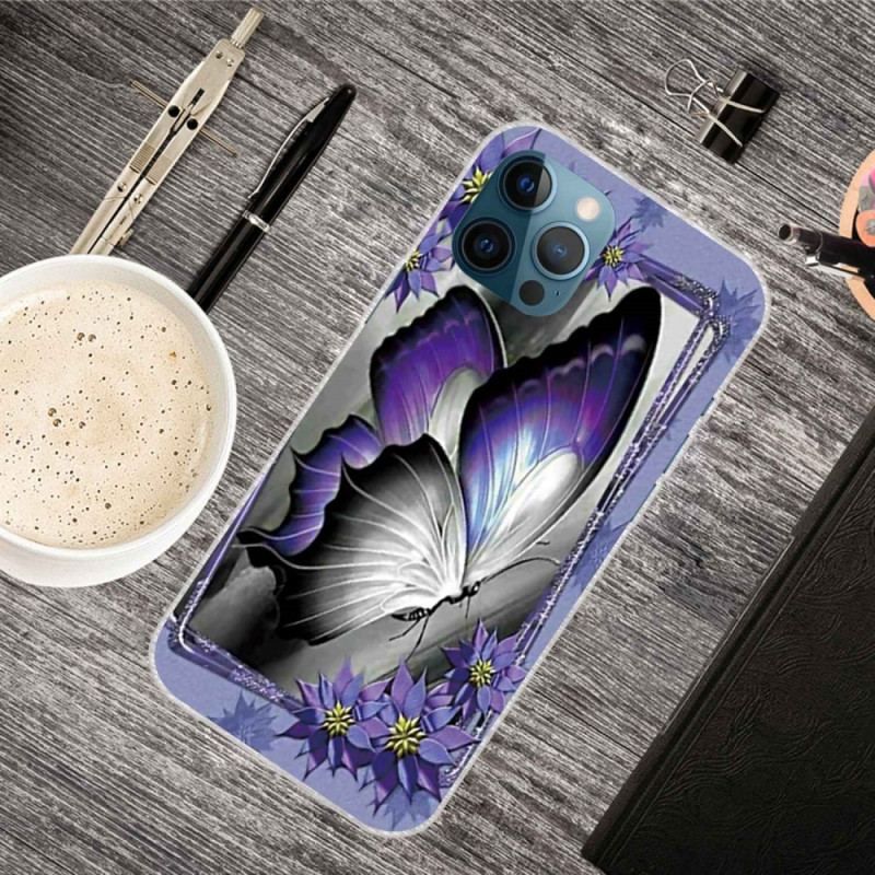 Coque iPhone 14 Pro Max Papillon Violet