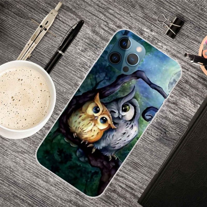 Coque iPhone 14 Pro Max Peinture Hiboux