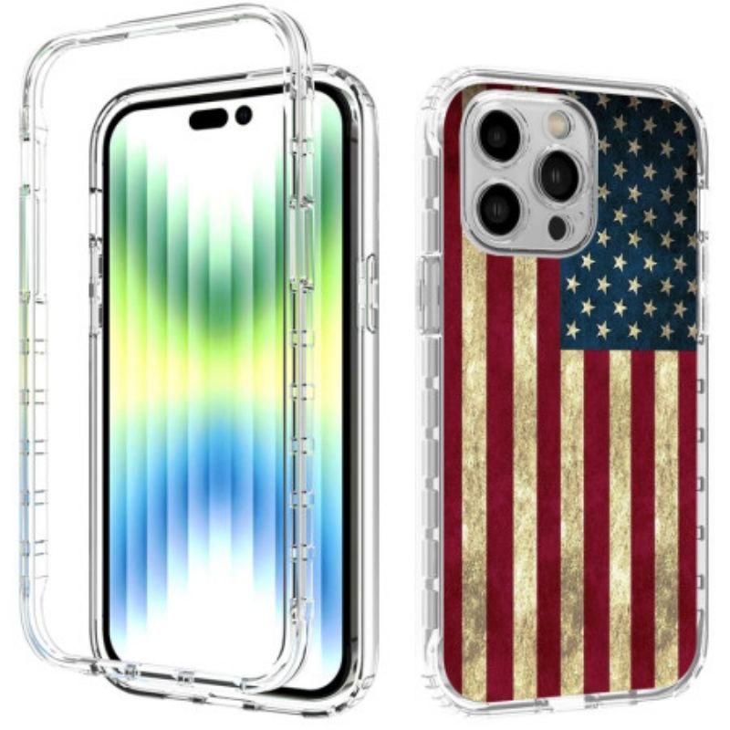 Coque iPhone 14 Pro Max Renforcée Drapeau Américain