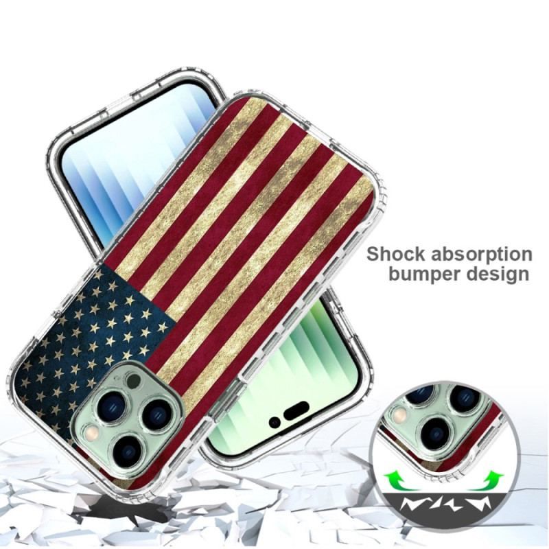 Coque iPhone 14 Pro Max Renforcée Drapeau Américain