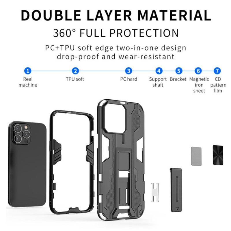 Coque iPhone 14 Pro Max Support Amovible Vertical et Horizontal