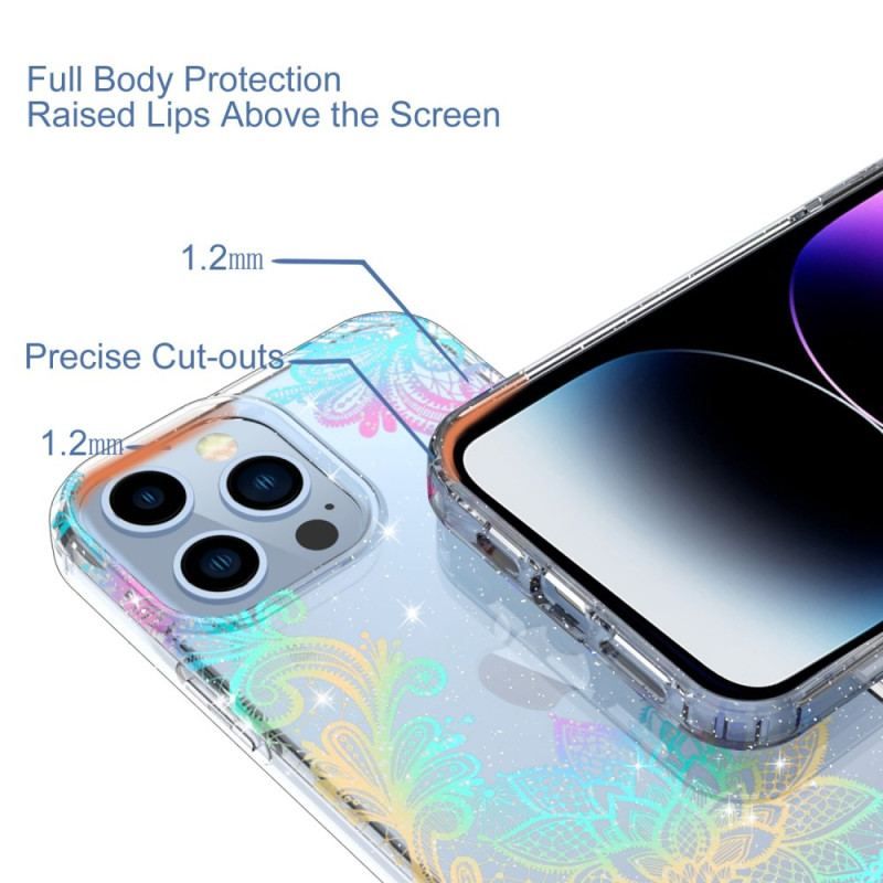 Coque iPhone 14 Pro Max Transparente Fleurs