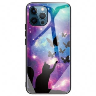 Coque iPhone 14 Pro Max Verre Trempé Chat aux Étoiles