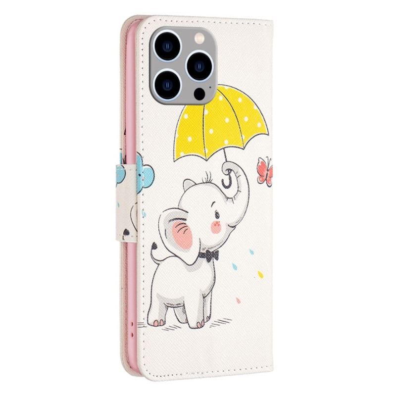 Housse iPhone 14 Pro Max Éléphant sous la Pluie