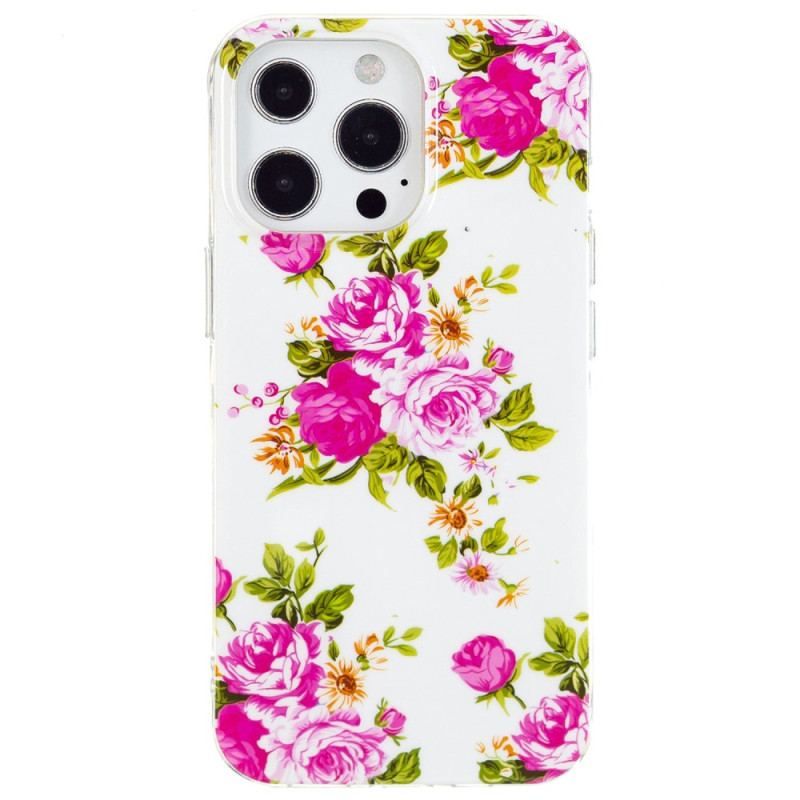 Coque iPhone 15 Pro Fluorescente Fleurs