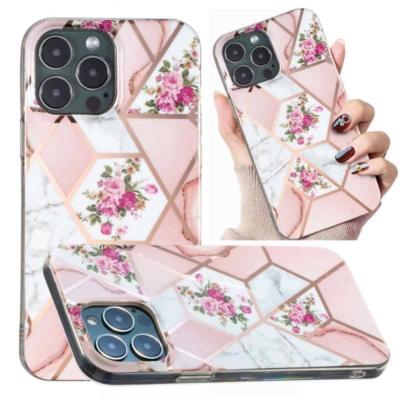 Coque iPhone 15 Pro Marbre Floral