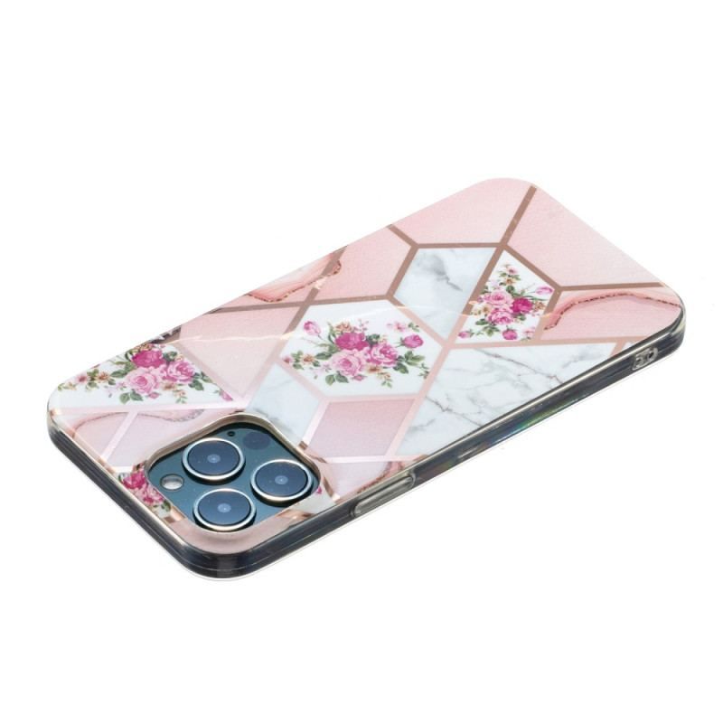 Coque iPhone 15 Pro Marbre Floral